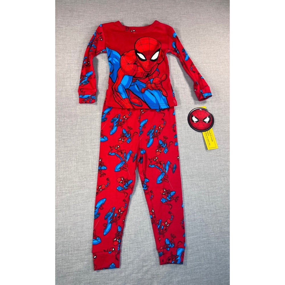 Marvel Spider-Man Kids Pajama Set Red Cotton 2-Piece Snug Fit PJs 4T SM449DLLWM